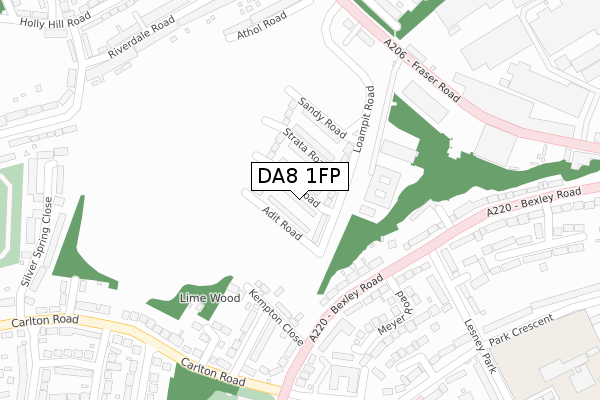 DA8 1FP map - large scale - OS Open Zoomstack (Ordnance Survey)