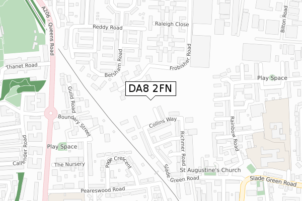 DA8 2FN map - large scale - OS Open Zoomstack (Ordnance Survey)