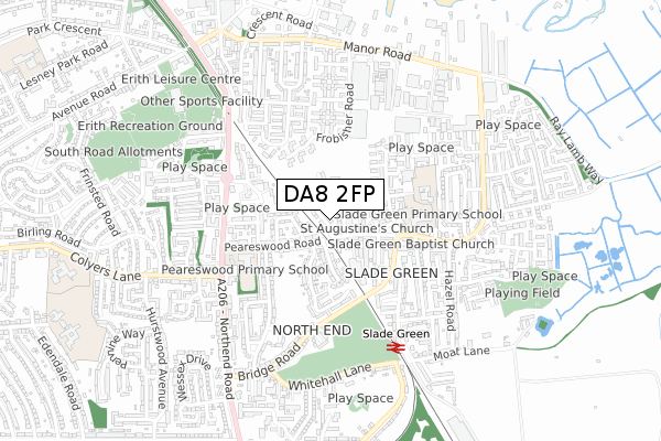 DA8 2FP map - small scale - OS Open Zoomstack (Ordnance Survey)