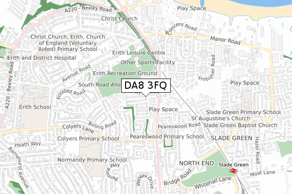 DA8 3FQ map - small scale - OS Open Zoomstack (Ordnance Survey)