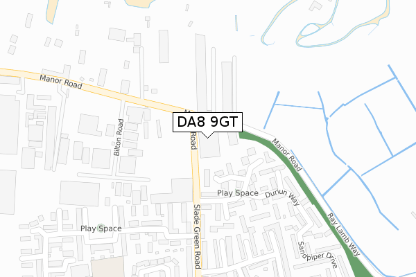 DA8 9GT map - large scale - OS Open Zoomstack (Ordnance Survey)