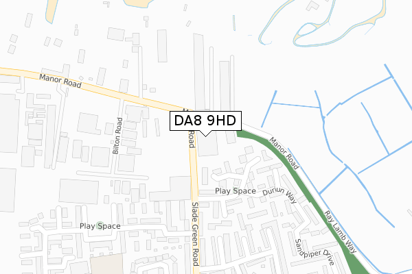 DA8 9HD map - large scale - OS Open Zoomstack (Ordnance Survey)