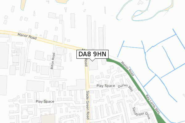 DA8 9HN map - large scale - OS Open Zoomstack (Ordnance Survey)