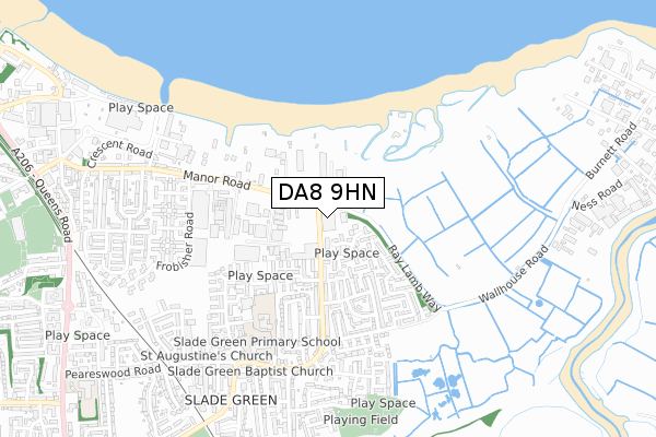DA8 9HN map - small scale - OS Open Zoomstack (Ordnance Survey)