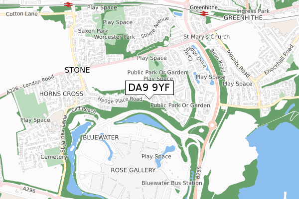 DA9 9YF map - small scale - OS Open Zoomstack (Ordnance Survey) DA9 9YF map - small scale - OS Open Zoomstack (Ordnance Survey)