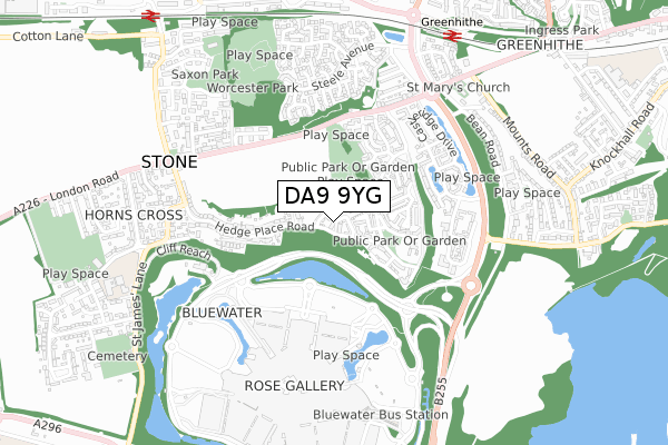 DA9 9YG map - small scale - OS Open Zoomstack (Ordnance Survey) DA9 9YG map - small scale - OS Open Zoomstack (Ordnance Survey)