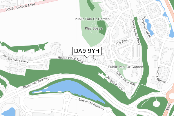 DA9 9YH map - large scale - OS Open Zoomstack (Ordnance Survey)