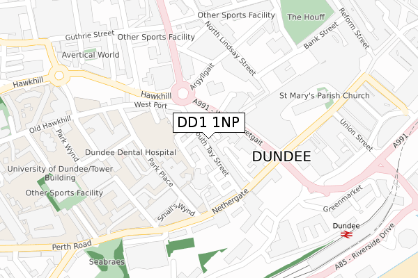 DD1 1NP map - large scale - OS Open Zoomstack (Ordnance Survey) DD1 1NP map - large scale - OS Open Zoomstack (Ordnance Survey)