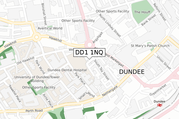 DD1 1NQ map - large scale - OS Open Zoomstack (Ordnance Survey) DD1 1NQ map - large scale - OS Open Zoomstack (Ordnance Survey)
