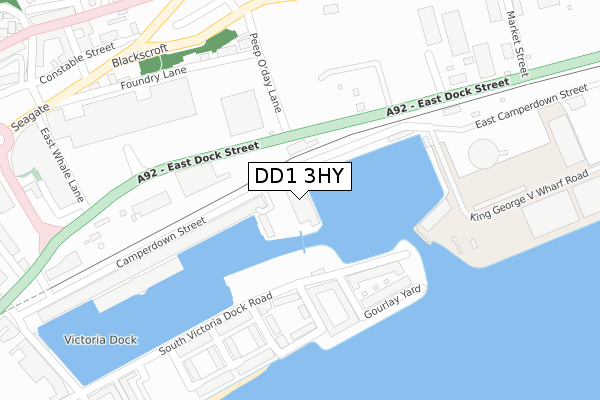 DD1 3HY map - large scale - OS Open Zoomstack (Ordnance Survey)