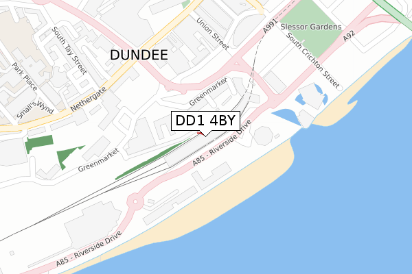 DD1 4BY map - large scale - OS Open Zoomstack (Ordnance Survey)