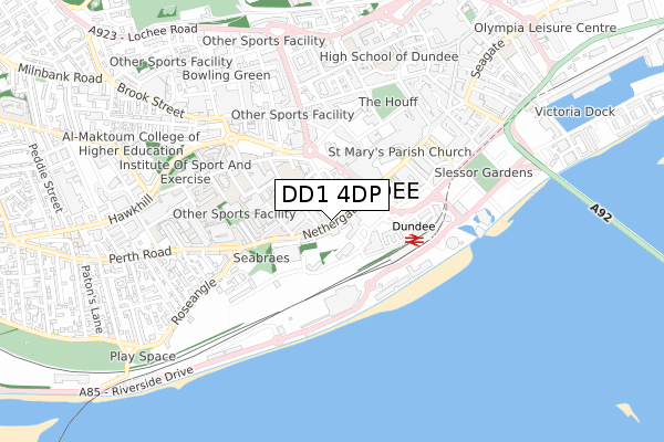 DD1 4DP map - small scale - OS Open Zoomstack (Ordnance Survey) DD1 4DP map - small scale - OS Open Zoomstack (Ordnance Survey)
