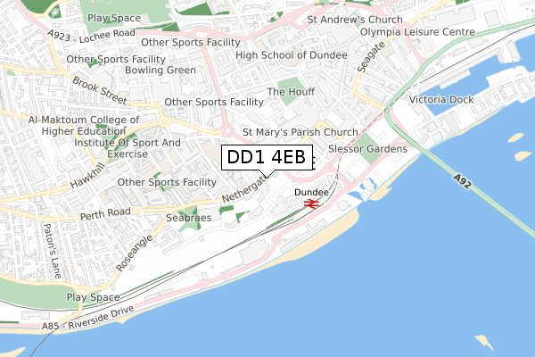 DD1 4EB map - small scale - OS Open Zoomstack (Ordnance Survey) DD1 4EB map - small scale - OS Open Zoomstack (Ordnance Survey)