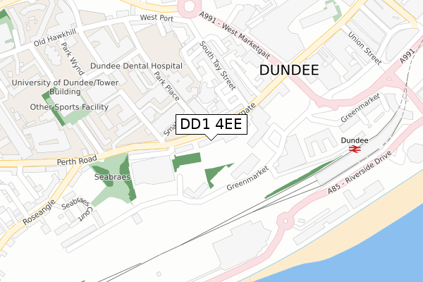 DD1 4EE map - large scale - OS Open Zoomstack (Ordnance Survey)