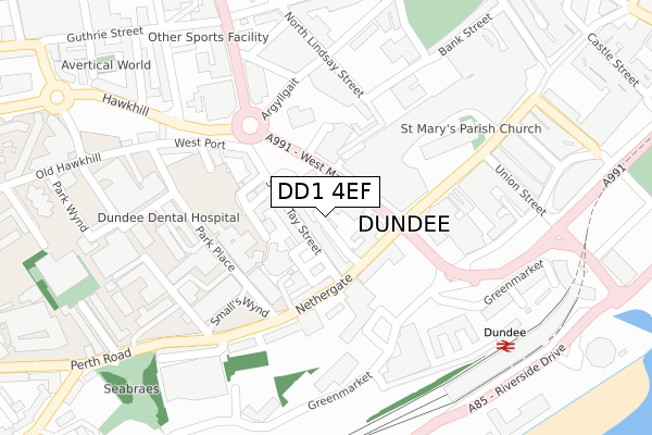DD1 4EF map - large scale - OS Open Zoomstack (Ordnance Survey)