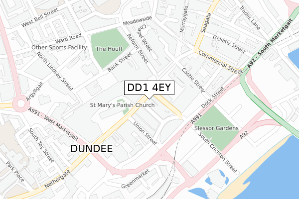 DD1 4EY map - large scale - OS Open Zoomstack (Ordnance Survey)