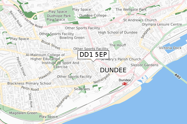 DD1 5EP map - small scale - OS Open Zoomstack (Ordnance Survey) DD1 5EP map - small scale - OS Open Zoomstack (Ordnance Survey)