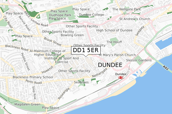 DD1 5ER map - small scale - OS Open Zoomstack (Ordnance Survey) DD1 5ER map - small scale - OS Open Zoomstack (Ordnance Survey)