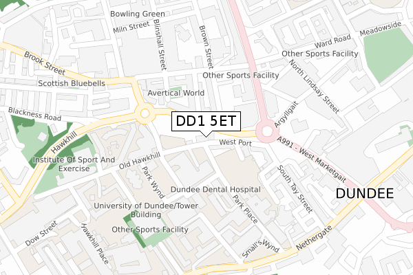 DD1 5ET map - large scale - OS Open Zoomstack (Ordnance Survey) DD1 5ET map - large scale - OS Open Zoomstack (Ordnance Survey)