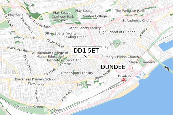 DD1 5ET map - small scale - OS Open Zoomstack (Ordnance Survey) DD1 5ET map - small scale - OS Open Zoomstack (Ordnance Survey)