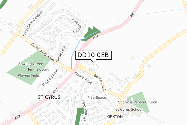 DD10 0EB map - large scale - OS Open Zoomstack (Ordnance Survey)