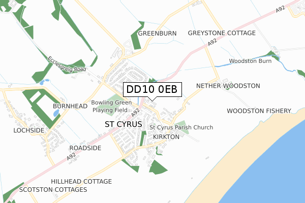 DD10 0EB map - small scale - OS Open Zoomstack (Ordnance Survey) DD10 0EB map - small scale - OS Open Zoomstack (Ordnance Survey)