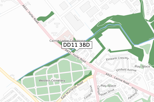 DD11 3BD map - large scale - OS Open Zoomstack (Ordnance Survey) DD11 3BD map - large scale - OS Open Zoomstack (Ordnance Survey)