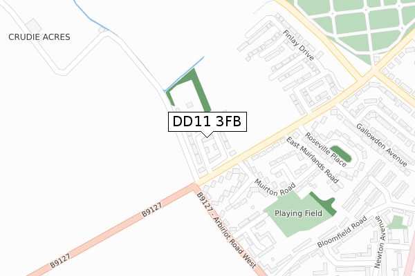DD11 3FB map - large scale - OS Open Zoomstack (Ordnance Survey) DD11 3FB map - large scale - OS Open Zoomstack (Ordnance Survey)