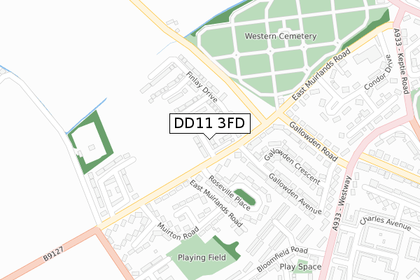 DD11 3FD map - large scale - OS Open Zoomstack (Ordnance Survey) DD11 3FD map - large scale - OS Open Zoomstack (Ordnance Survey)