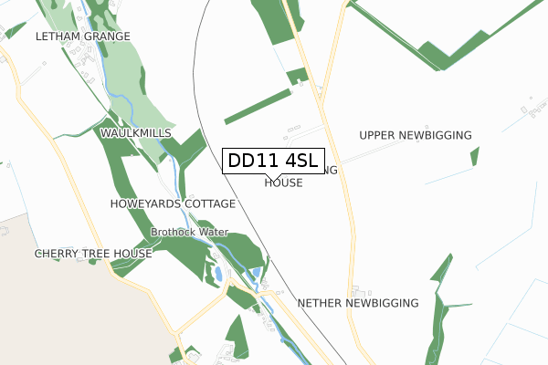 DD11 4SL map - small scale - OS Open Zoomstack (Ordnance Survey)