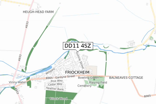 DD11 4SZ map - small scale - OS Open Zoomstack (Ordnance Survey) DD11 4SZ map - small scale - OS Open Zoomstack (Ordnance Survey)