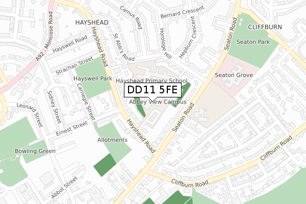 DD11 5FE map - large scale - OS Open Zoomstack (Ordnance Survey) DD11 5FE map - large scale - OS Open Zoomstack (Ordnance Survey)