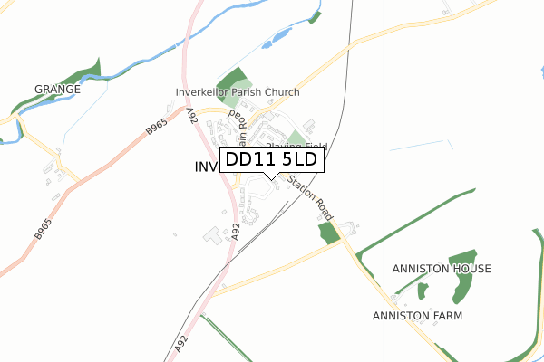 DD11 5LD map - small scale - OS Open Zoomstack (Ordnance Survey)