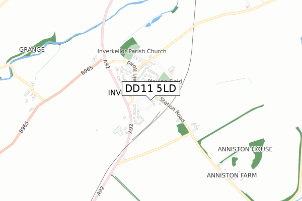 DD11 5LD map - small scale - OS Open Zoomstack (Ordnance Survey) DD11 5LD map - small scale - OS Open Zoomstack (Ordnance Survey)