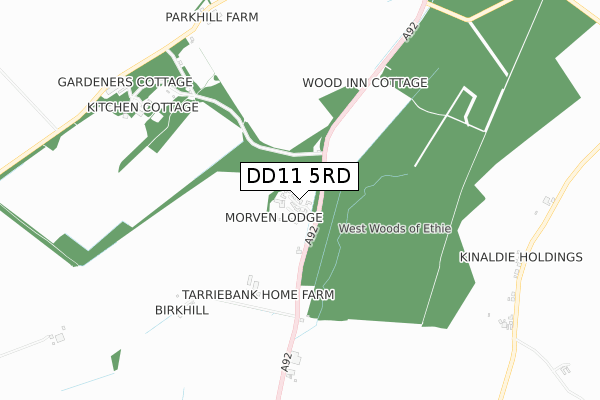 DD11 5RD map - small scale - OS Open Zoomstack (Ordnance Survey) DD11 5RD map - small scale - OS Open Zoomstack (Ordnance Survey)