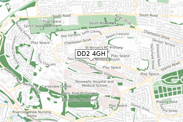 DD2 4GH map - small scale - OS Open Zoomstack (Ordnance Survey)