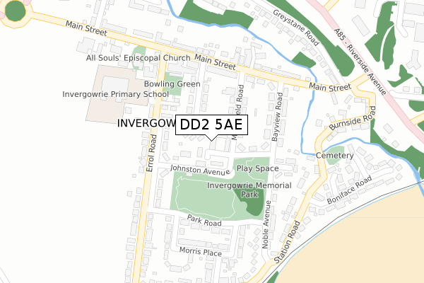 DD2 5AE map - large scale - OS Open Zoomstack (Ordnance Survey)