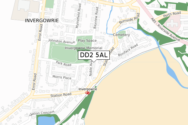 DD2 5AL map - large scale - OS Open Zoomstack (Ordnance Survey)
