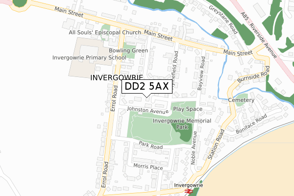DD2 5AX map - large scale - OS Open Zoomstack (Ordnance Survey)