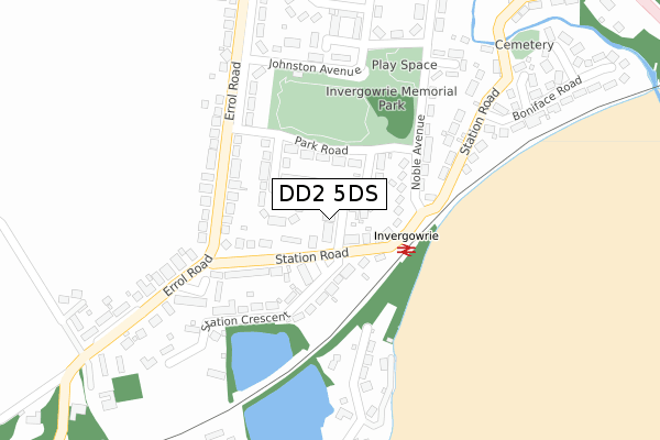 DD2 5DS map - large scale - OS Open Zoomstack (Ordnance Survey)