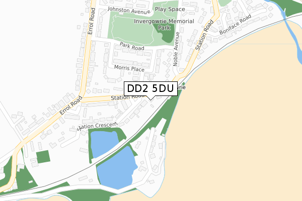 DD2 5DU map - large scale - OS Open Zoomstack (Ordnance Survey)