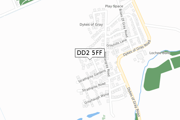 DD2 5FF map - large scale - OS Open Zoomstack (Ordnance Survey)