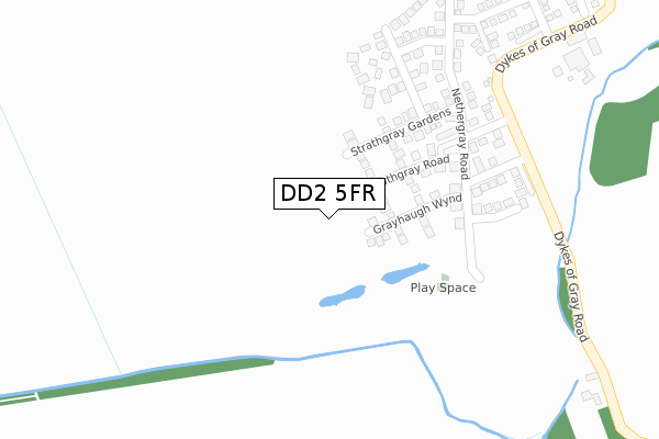 DD2 5FR map - large scale - OS Open Zoomstack (Ordnance Survey)