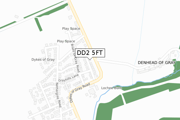 DD2 5FT map - large scale - OS Open Zoomstack (Ordnance Survey)