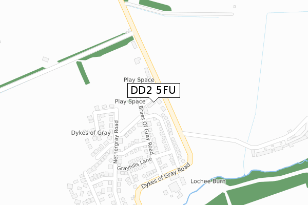 DD2 5FU map - large scale - OS Open Zoomstack (Ordnance Survey)