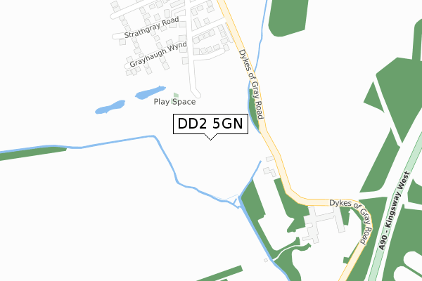 DD2 5GN map - large scale - OS Open Zoomstack (Ordnance Survey)
