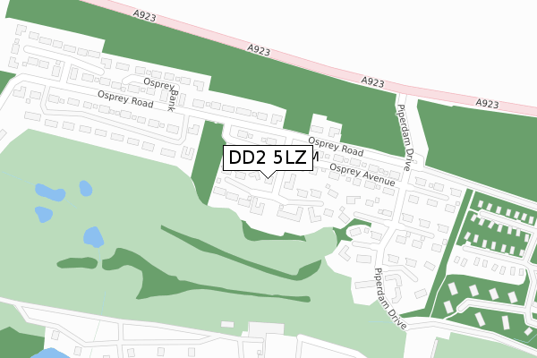DD2 5LZ map - large scale - OS Open Zoomstack (Ordnance Survey)