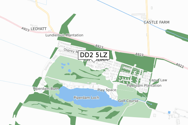 DD2 5LZ map - small scale - OS Open Zoomstack (Ordnance Survey)