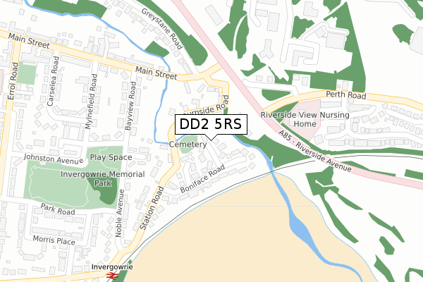 DD2 5RS map - large scale - OS Open Zoomstack (Ordnance Survey)