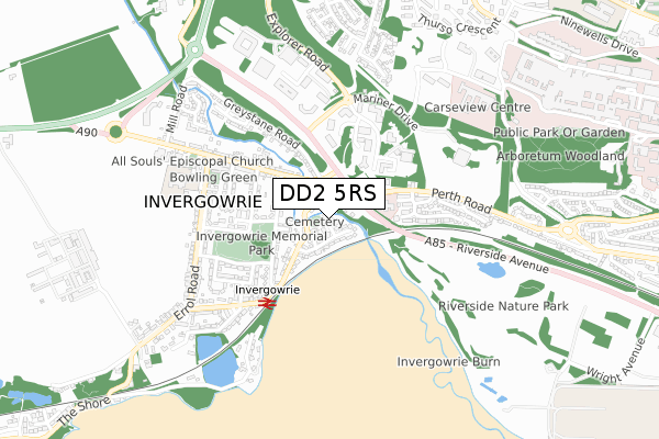 DD2 5RS map - small scale - OS Open Zoomstack (Ordnance Survey)